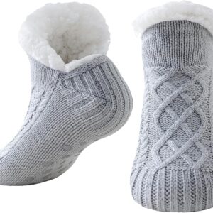 Niorasen Cuddly Socks for Men and Women, Thick Fluffy Socks with Grippers, Soft Warm Winter Hut Socks, House Socks, Stopper Socks, Women Gift, Birthday, EU 36-44, 1 Pair
