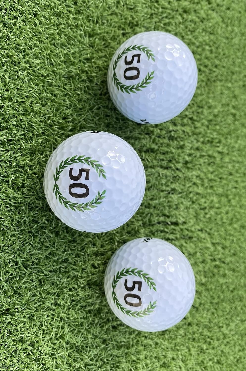 Set of 3 50th Birthday Golf Balls with Happy Birthday Motif – Bild 3