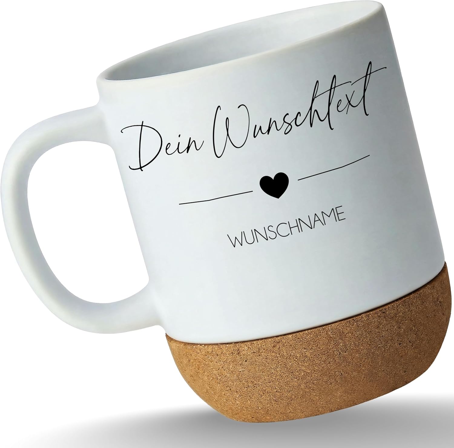 Mug Coaster Cork – Name of Your Choice – Design Yourself Personalised Gifts Girlfriend Sister Mum – 330 ml – Matt White – Printed with Your Text Personalised