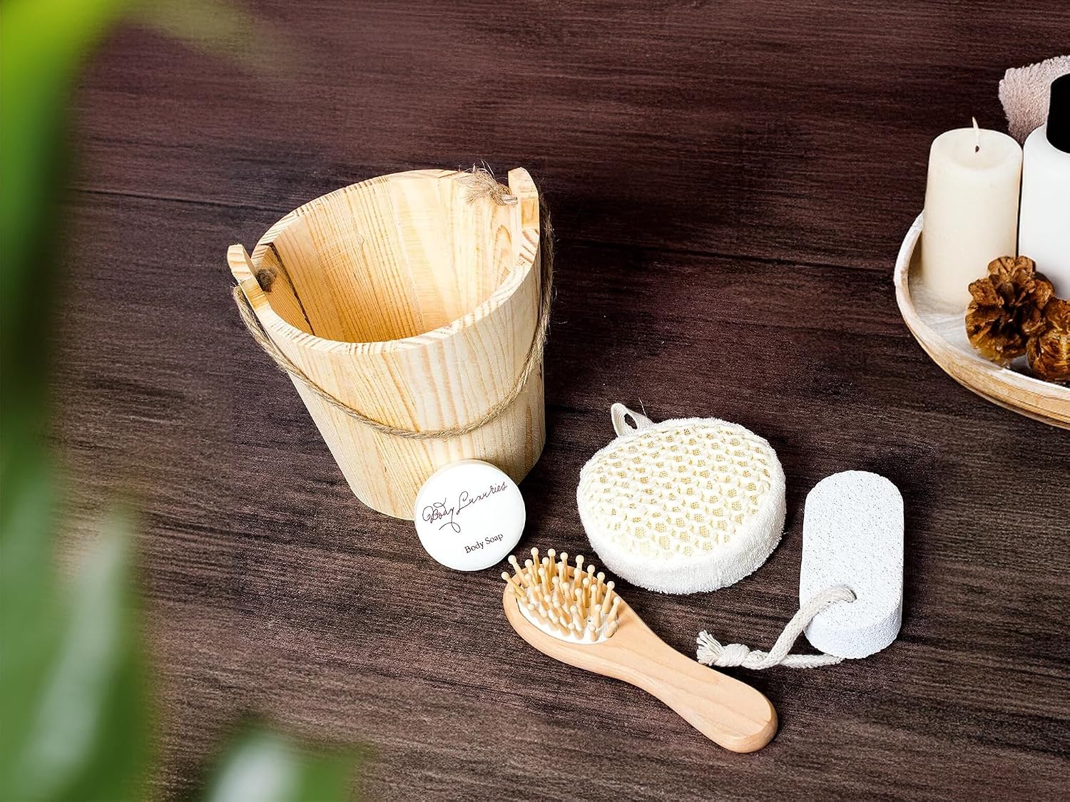 BRUBAKER Wellness Set in Wooden Bucket 5-Piece – Bild 2