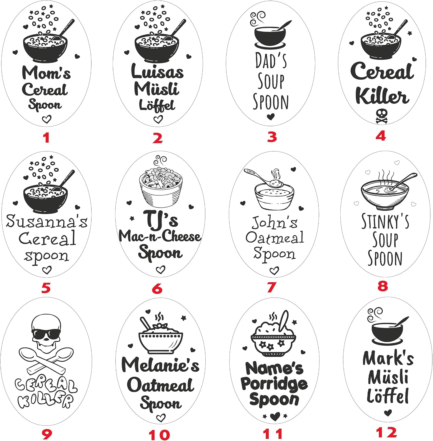 Cereal Spoon with Personalised Engraving on Spoon Head and Handle, Personalised Gift for Mum, Dad, Grandma, Grandpa, Stainless Steel – Bild 4