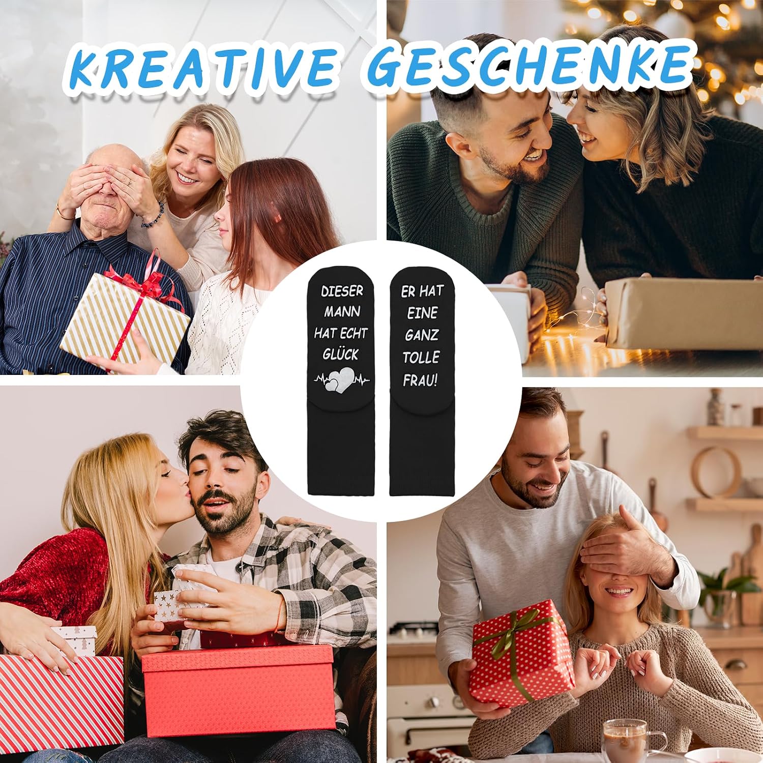 Gifts for Men Women, Funny Socks Christmas Gifts, Partner Wedding Anniversary Valentine's Day Anniversary Personalised Gifts for Women Men Husband Girlfriend Boyfriend – Bild 2
