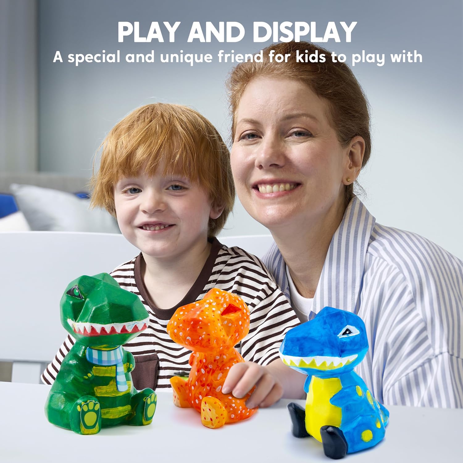 Klever Kits Dinosaur Lamp Craft Set Children from 6+ Years, Craft Girls from 6 7 8 9 10 11 12 Years, Creative Gifts for Girls and Boys, Dino Toy Children, DIY Dino Lamp Painting Set – Bild 7