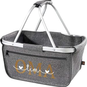 Gift Mum | Shopping Basket Personalised I Felt Basket Gift Idea Grandma for Birthday | Birth Baby Children's Name Mother's Day (Felt Basket)