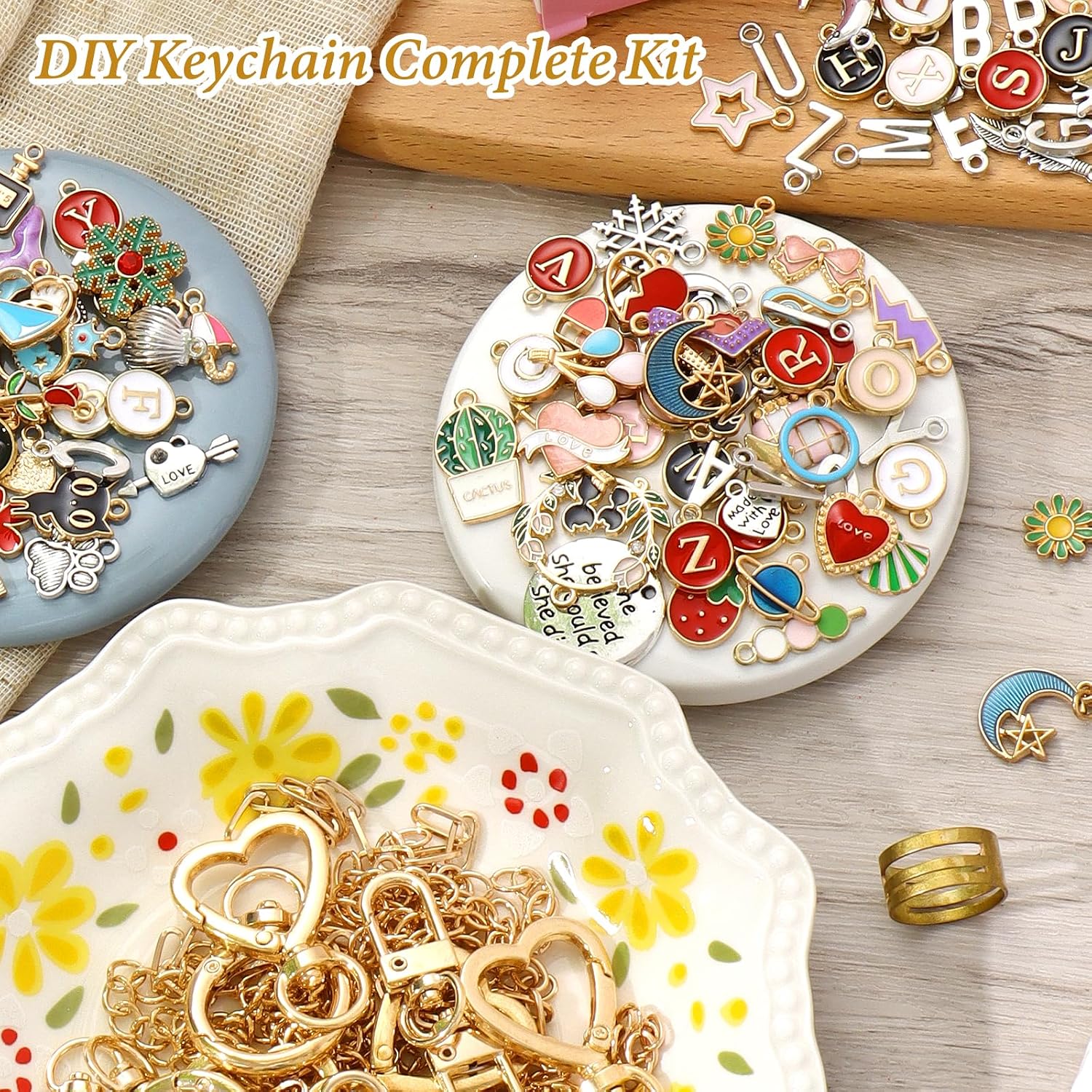 ASTNIC 316 Pieces DIY Key Chain Craft Charms Pendant Set, Creative – Bild 2