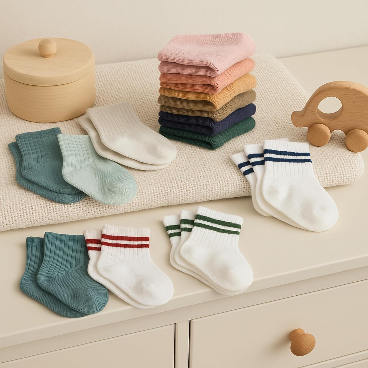 bistyle Cotton 6 Pairs Baby Socks for Newborn Infant 0–6 Months to 3 Years, Stopper Socks Seamless Socks, Boys Girls Children's Socks – Bild 7