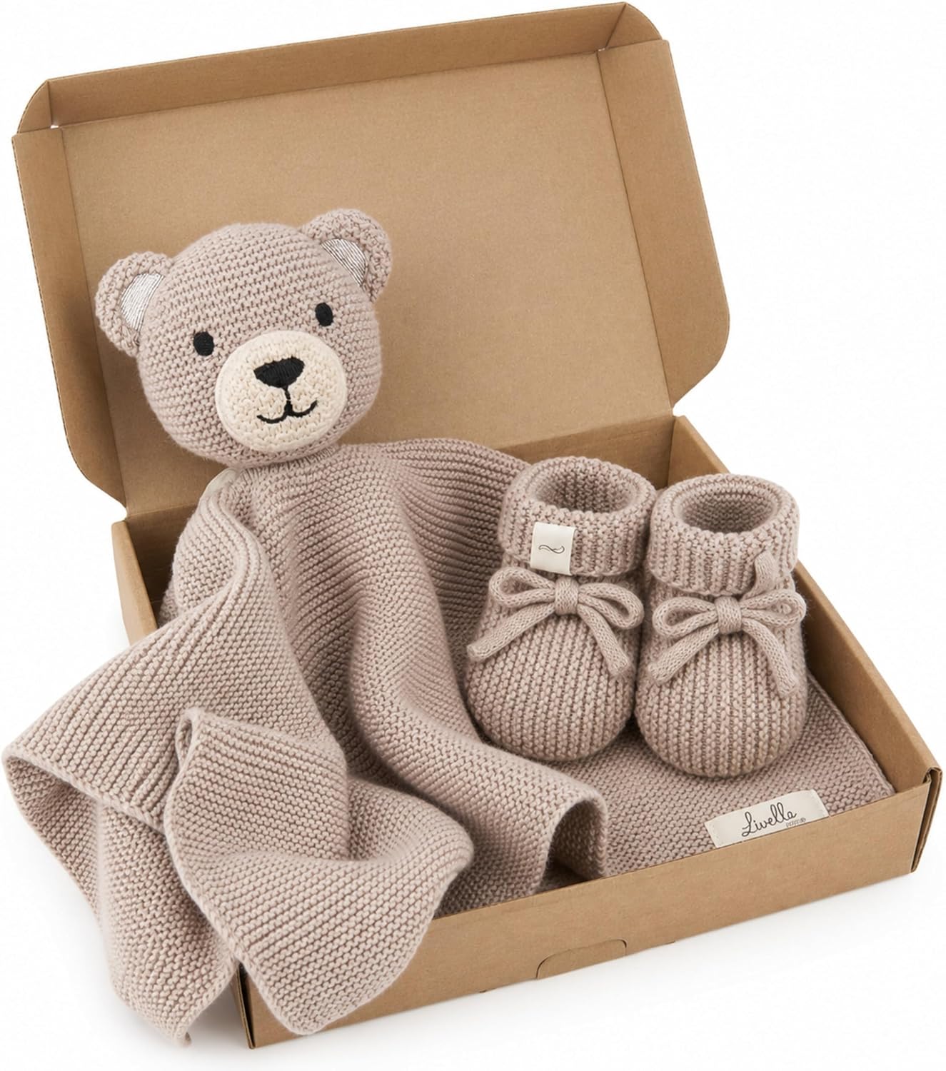 Livella Cuddly Toy Bear with Socks - Cuddly Toy Made from 100% Organic