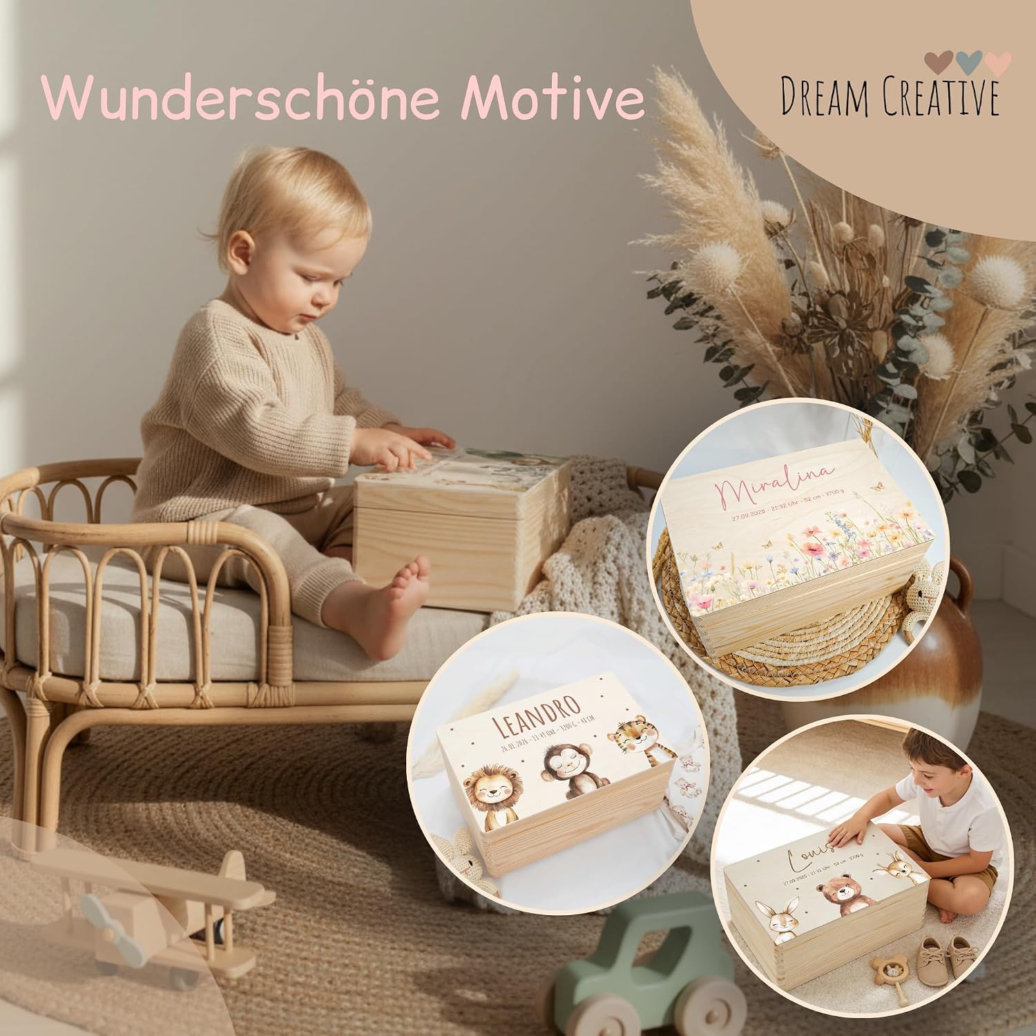Personalised Keepsake Box | Various Designs | Gift Idea for Birth, Birthday, Christening - Memory Box Baby – Bild 5
