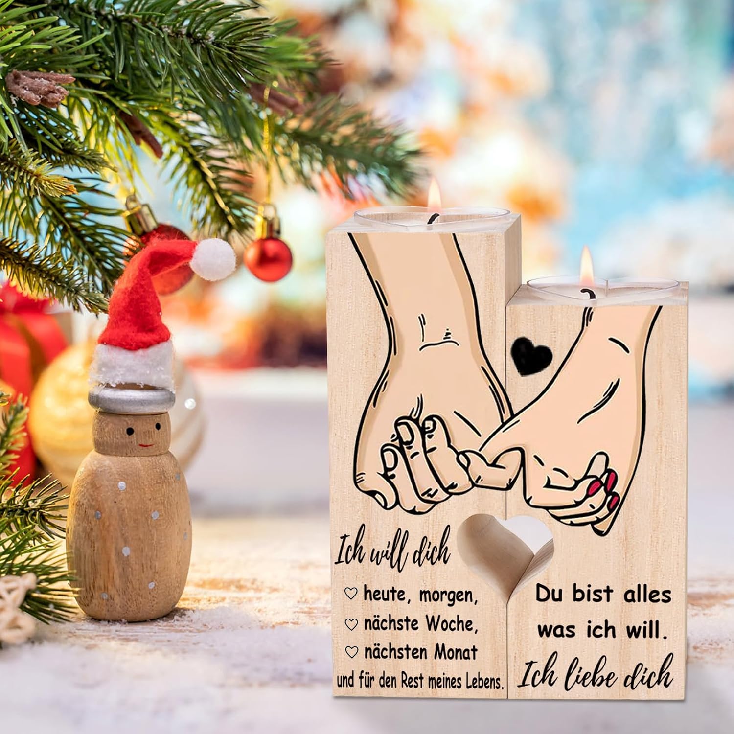 I Love You Gifts, Anniversary Gift for Him and Her, Candle Holder - Wedding Anniversary Gifts for Couples, Romantic Gift for Woman and Man – Bild 6