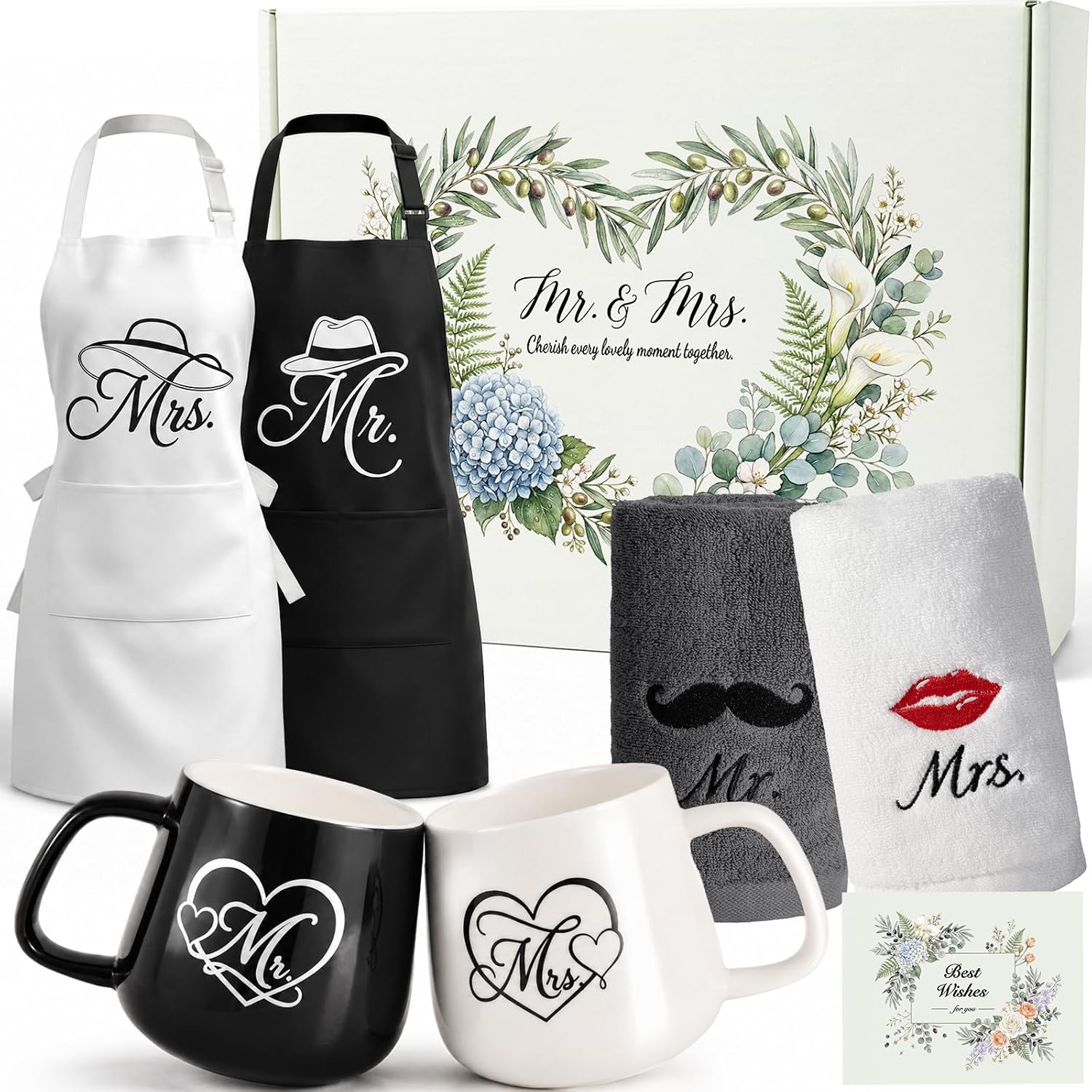 Wedding Gift Set for Bride and Groom, Mr & Mrs Gift Box