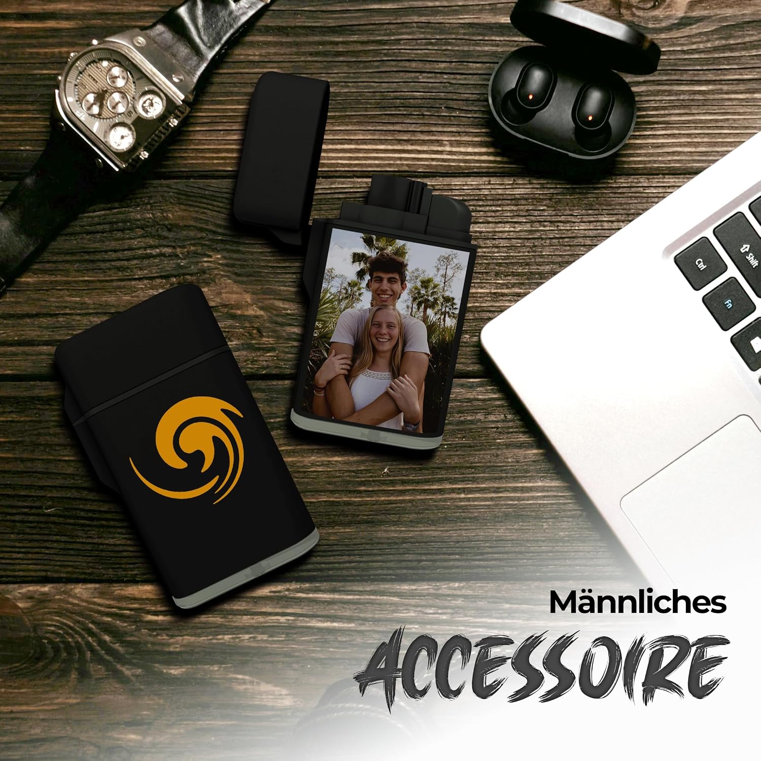 Meinearmbänder Personalised Lighter with Logo, Image and Engraving - Front and Back with Text, Address and Slogan - Ideal for Promotional Gifts, Outdoor Use and Promotions (50) – Bild 6