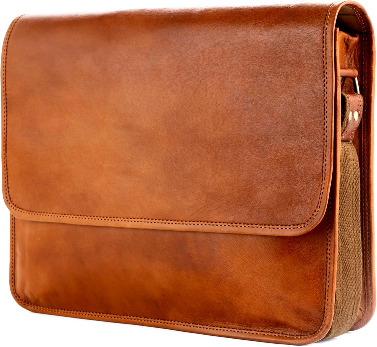 Berliner Bags Ghent Vintage Leather Messenger Bag for Men - Brown