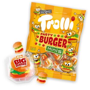Trolli Burger Bag Set – 170g Party Burger Minis & 1x Big Burger 50g