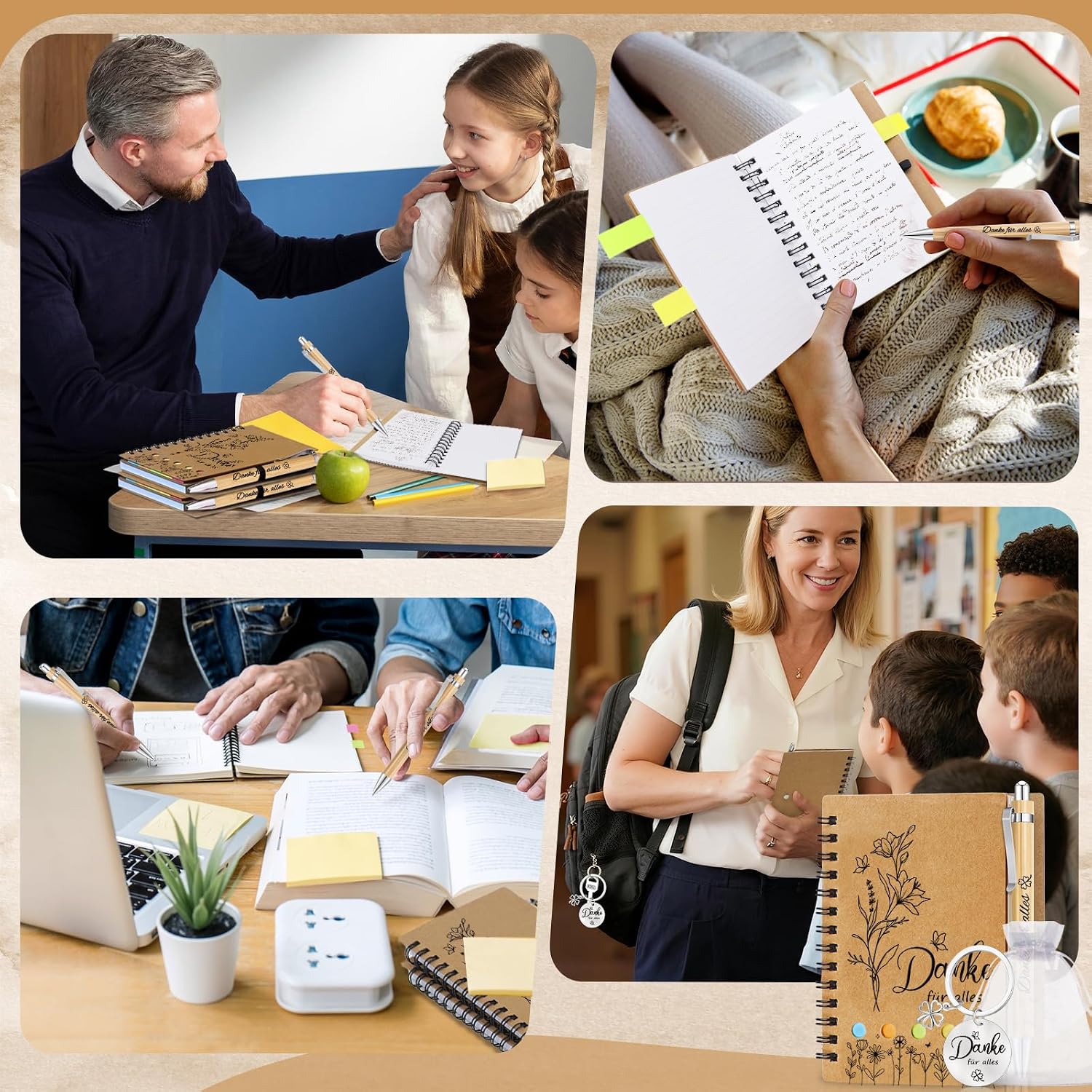 Thank You Gifts Small, Notebook Small with Ballpoint Pen and Key Ring, Thank You for Everything, Farewell Gift Colleagues, Thank You Gift Colleague Educator Teacher Friends – Bild 7