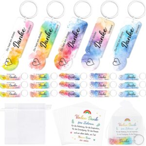 Acrylic Shopping Trolley Token Keyring Set, „Du hast ein dickes Danke Verdient Einkaufschip, Danke Geschenk Klein“ Leaving Gift for Teachers Colleagues Guest Gifts Souvenir Pack of 20