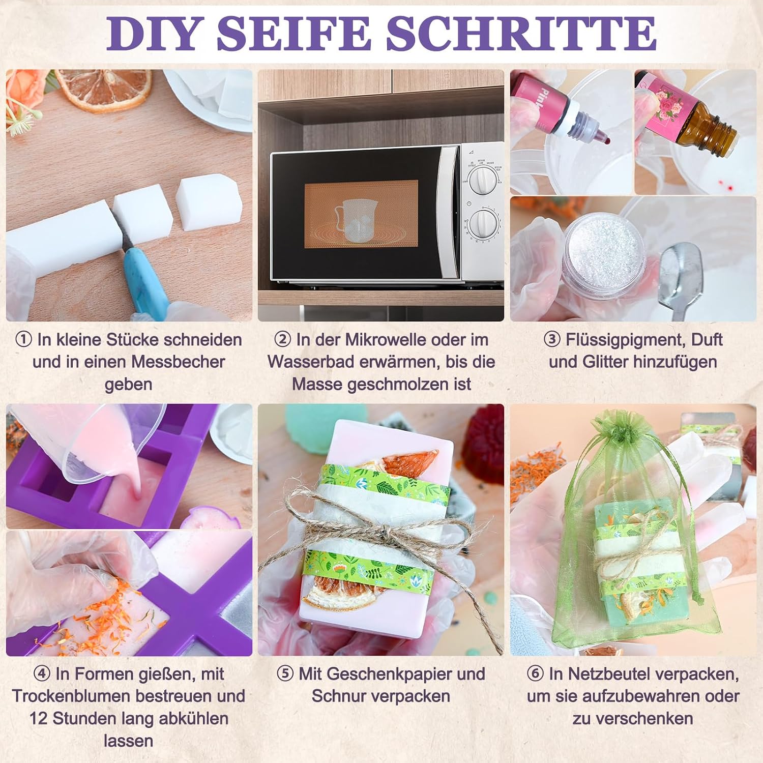 Vezerd Soap Making Yourself, Creative Craft Set Adult DIY Set – Bild 4