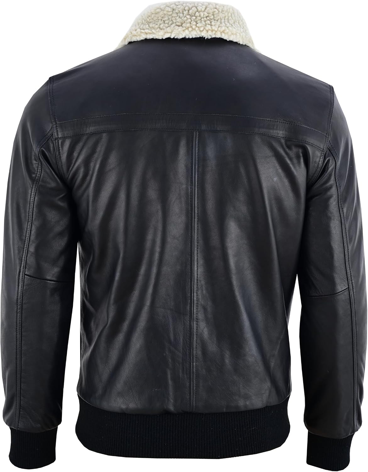 Vance The Leather Company Men's 100% Cowhide Leather Jacket - Genuine Leather Jacket with Removable Fur Collar – Bild 5