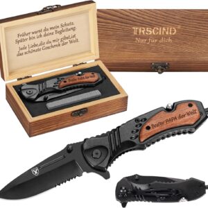 TRSCIND Gift for Dad, Multitool Pocket Knife „Bester Papa der Welt“