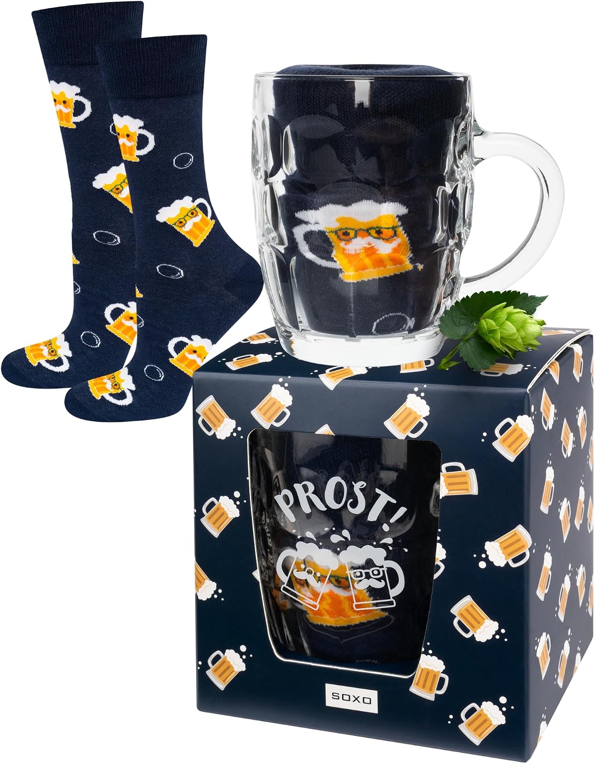 soxo Tin Socks Men's Beer Gifts For Men Funny Sock Gift Summer Socks Men 40-45