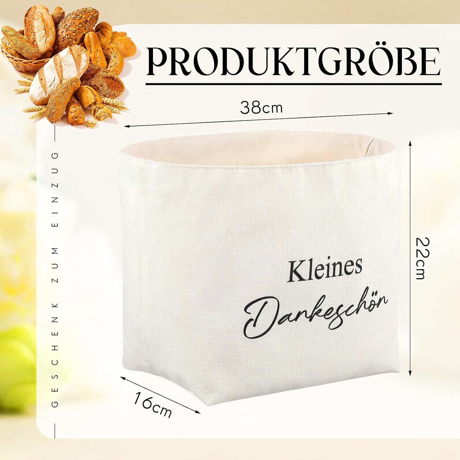 Xuniea Small Thank You Bread Basket Gift Basket Empty White – Bild 2