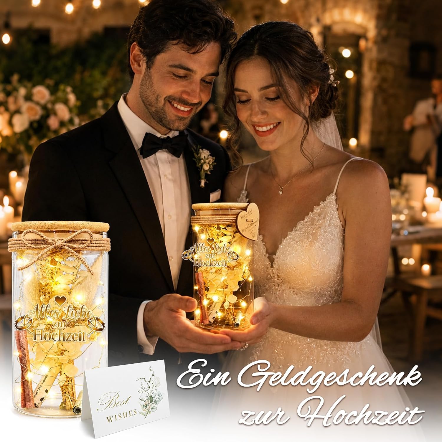 TUZELIYA Money Gift Wedding LED Bottle Light for Bride and Groom – Bild 3