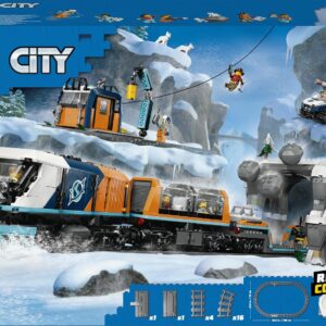 LEGO City Trains Arctic Polar Express – Toy with Remote Controlled Train – Snow Plow, 22 Track Segments, 6 Mini Figures & Rockfall Function – Gift for Boys & Girls from 7 Years – 60470