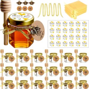Ahhute Small Mini Honey Jar with Honey Spoon, Pack of 20, 45 ml