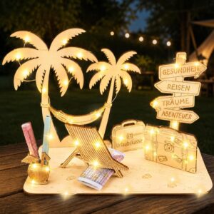 Wooden Money Gift with LED, Creative Retirement Gift