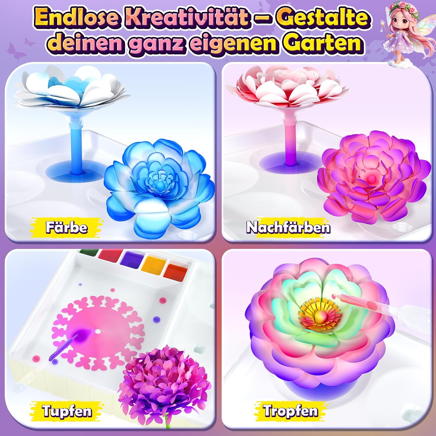 DIY Creative Flower Craft Set Children Magic Dyeing Floristry Craft Set – Bild 7