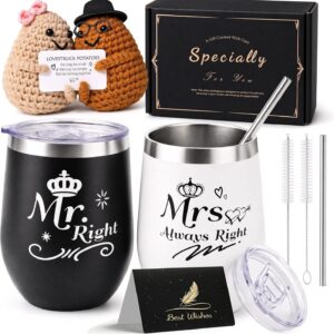 Mr & Mrs Mugs Wedding Gift for Bride and Groom Set of 2