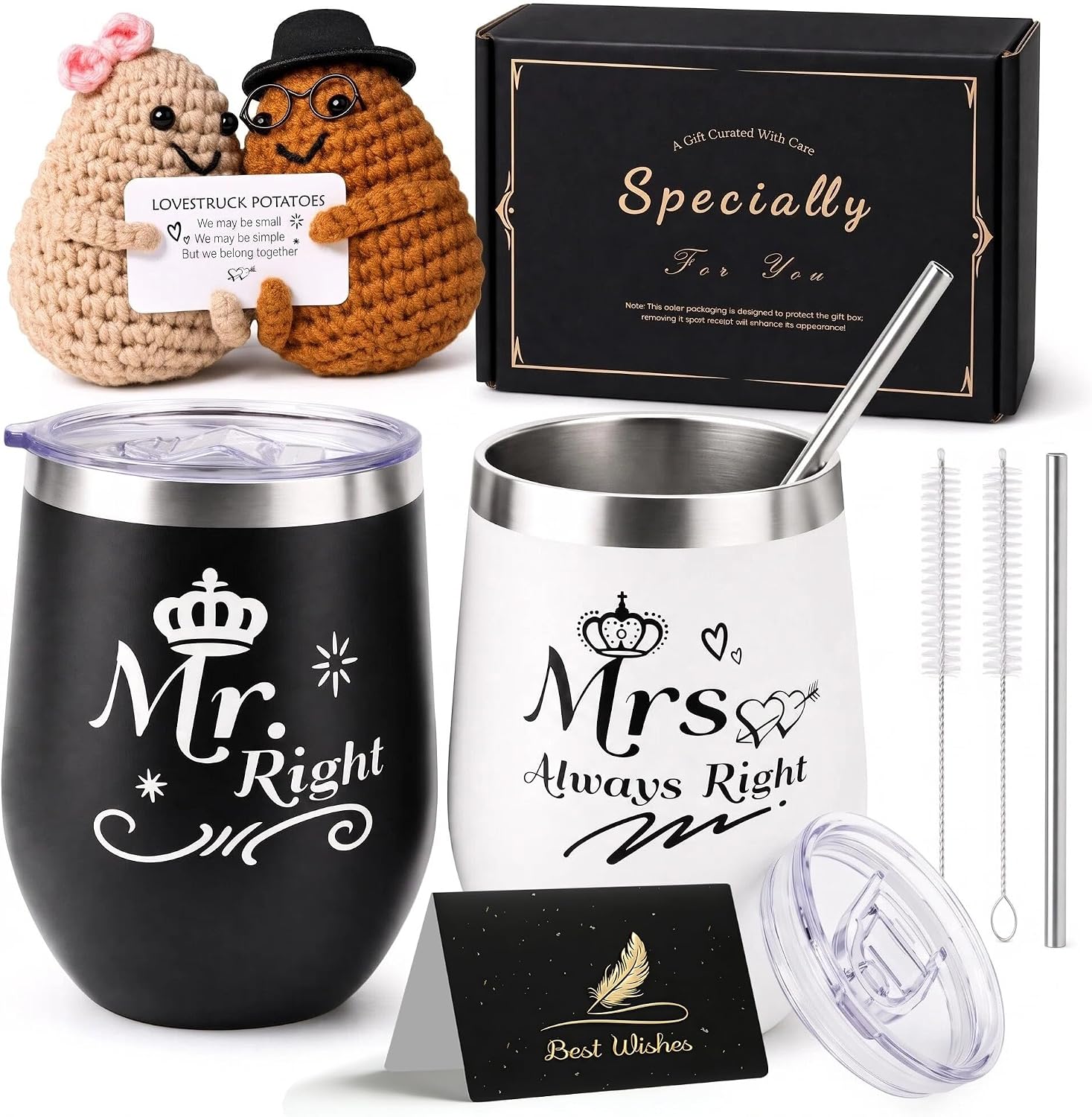 Mr & Mrs Mugs Wedding Gift for Bride and Groom Set of 2