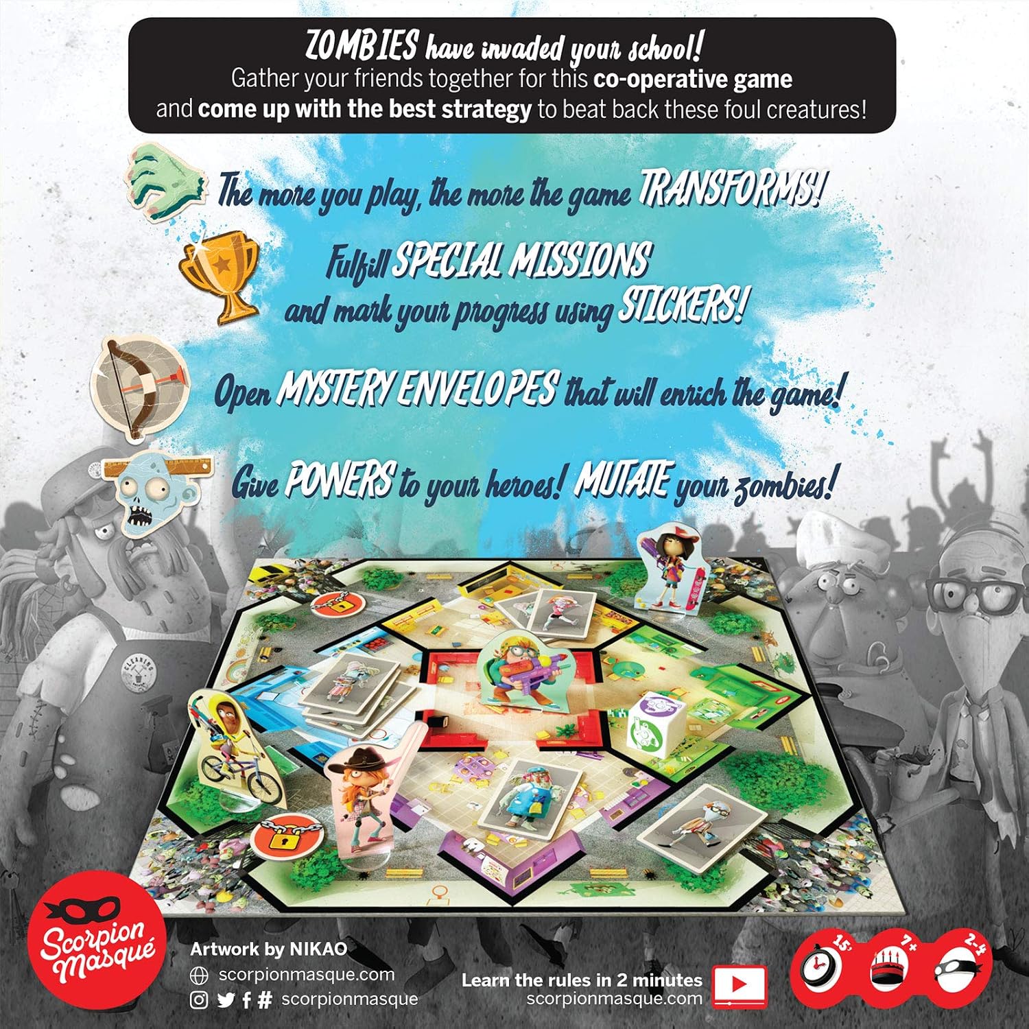 Scorpion Masqué, Zombie Kidz Evolution Board Game, Ages 7+, 2-4 Players – Bild 5