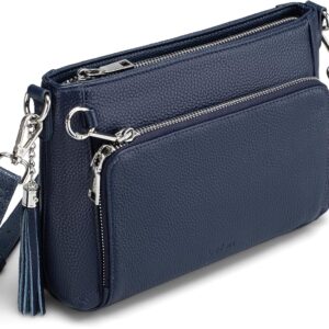 befen Genuine Leather Women's Shoulder Bag with Anti-Theft, Crossbody Bag, Leather RFID Blocking Mobile Phone Case for Hanging, Handbag Women's Small Bag with Integrated Wallet