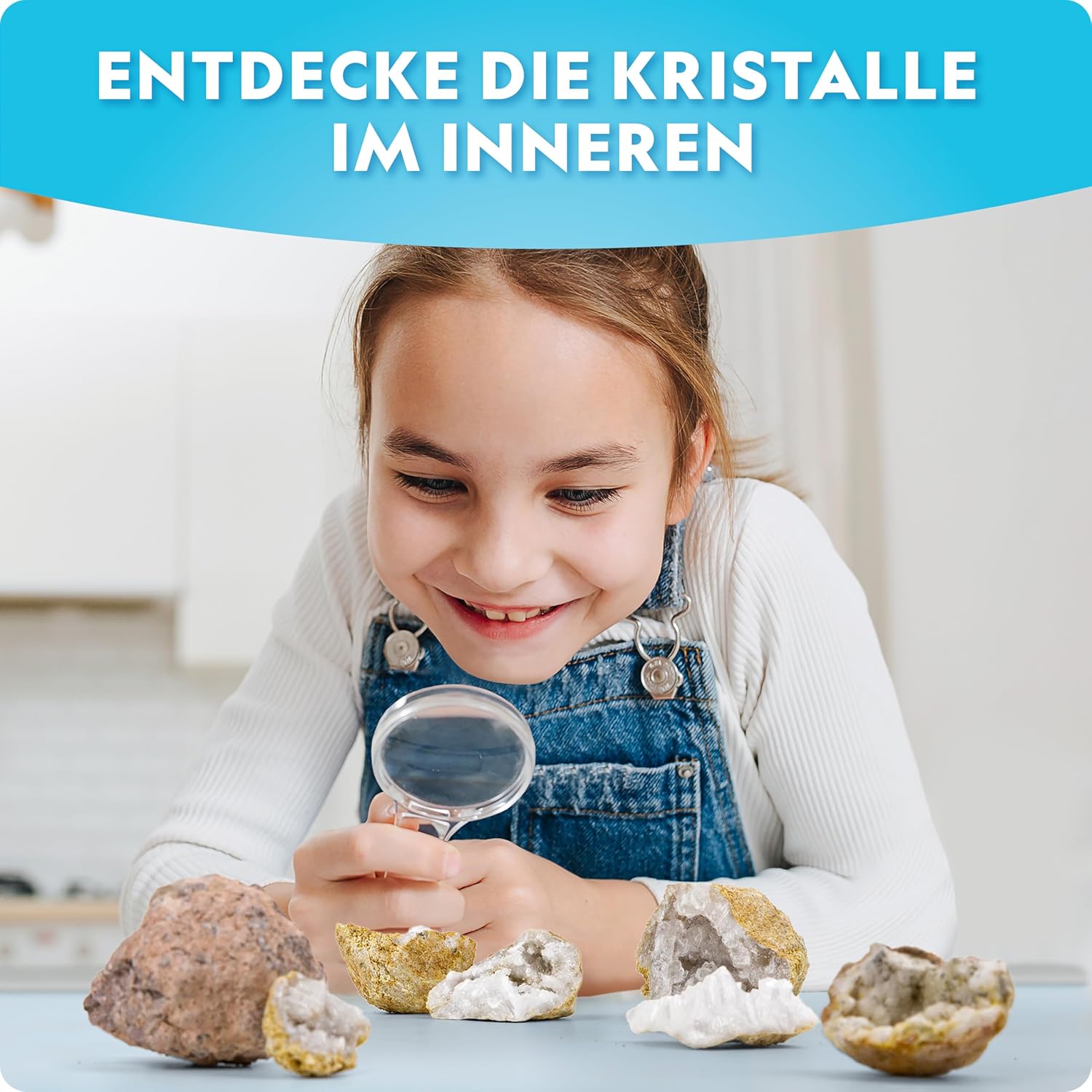 NATIONAL Geographic 10 Premium Break Up Geodes - Includes Goggles & Stand - Mint Experiment Kit, Geology Gift for Kids – Bild 2