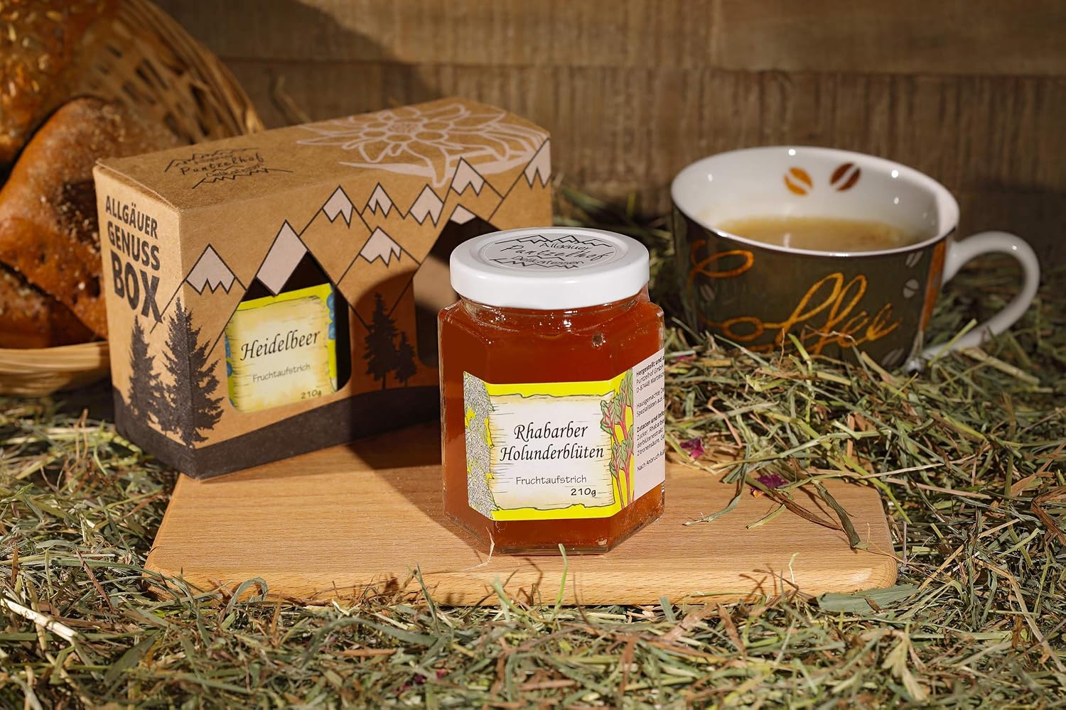 Allgäuer Delicatessen Gift Set 2 x 210 g Delicatessen Fruit Spread Attractive Gift Set Made of Kraft Cardboard – Bild 3