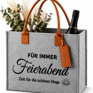 Retirement Gift Felt Bag Forever After Work as a Gift Basket for Retirees Gift Woman & Retirement Gift Woman for Farewell Colleagues