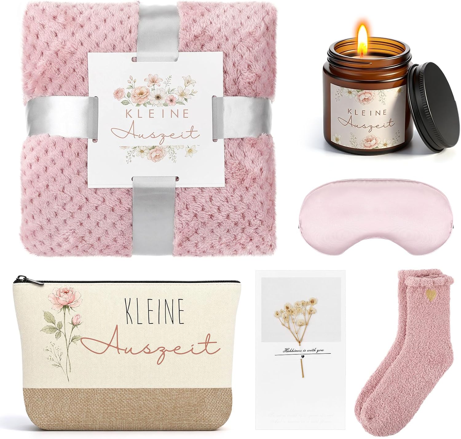 BBTO Gifts for Women Scented Candle Blanket Cosmetic Bag Small Time Out