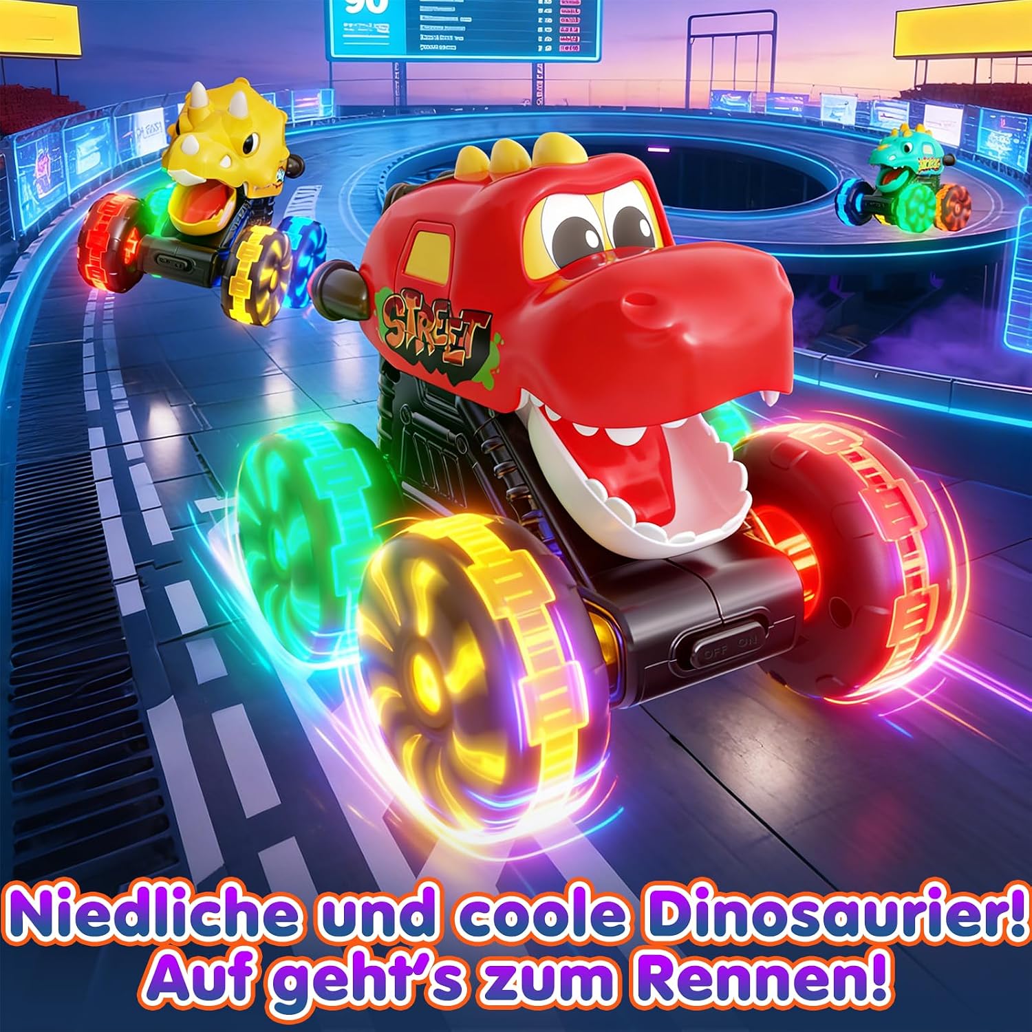 EUCOCO Monster Truck Toy from 1 2 3 4 5 Years Boy, Gift Boy 1-5 Years Birthday Dino Monster Truck Dinosaur Toy Children Car Games 1-5 Years Gift Ideas Boys Toy Car – Bild 6