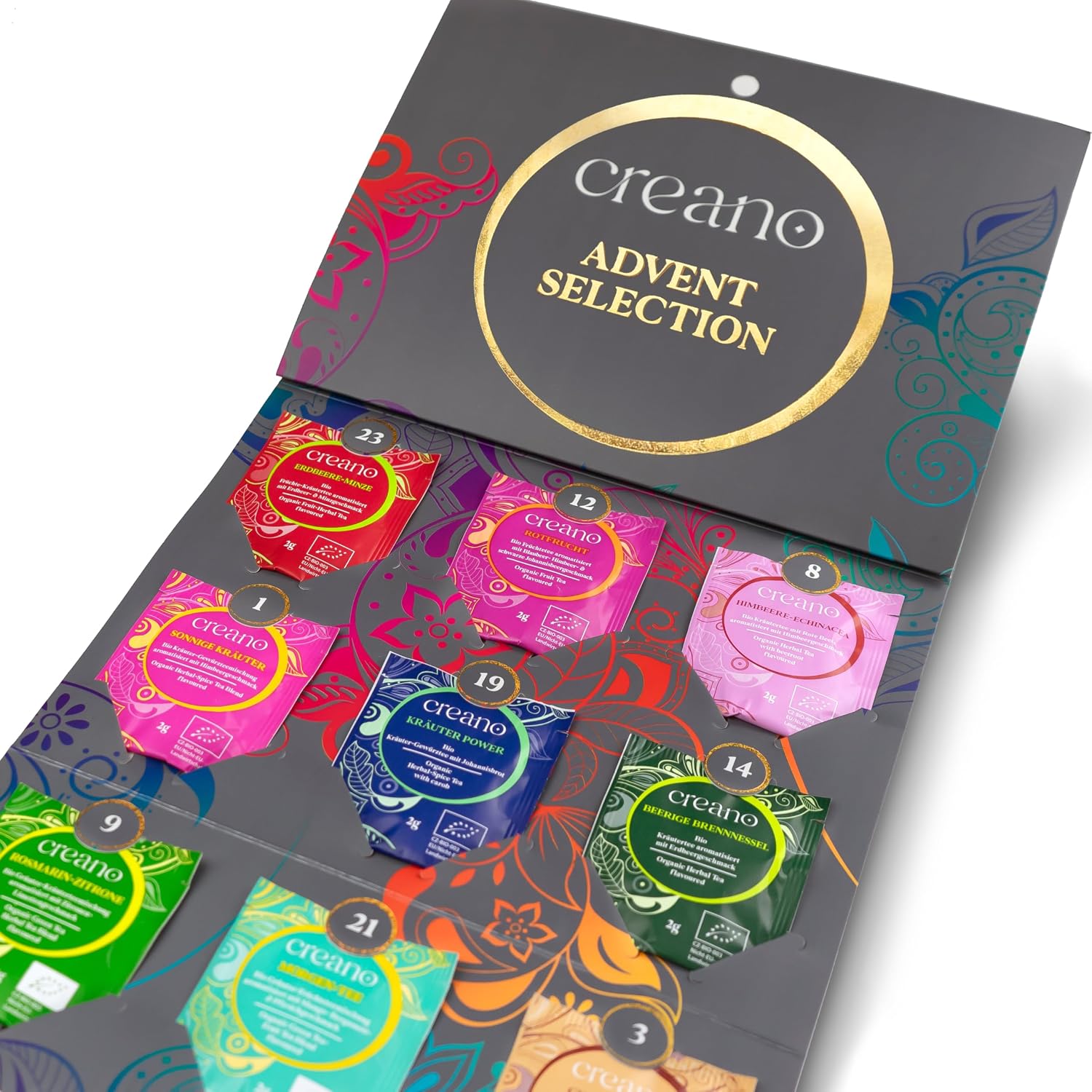 Creano Organic Advent Calendar "Classic" - Hanging Calendar - 24 Organic Tea Bags - Gift Before Christmas – Bild 5