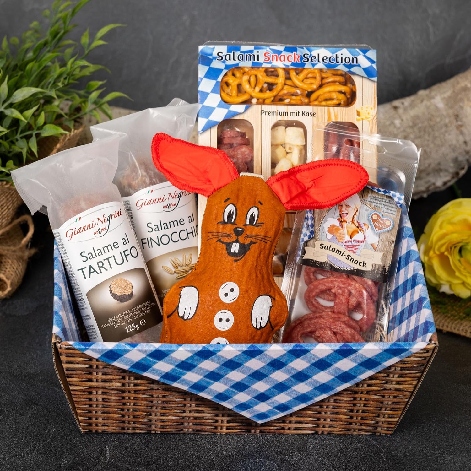 WURSTBARON® Premium Easter Snack Box "Hearty Delight" - Sausage & Salami Snacks with Italian Fennel & Truffle Salami + Cheese Snack Selection | Easter Gift Basket Gift Set – Bild 2
