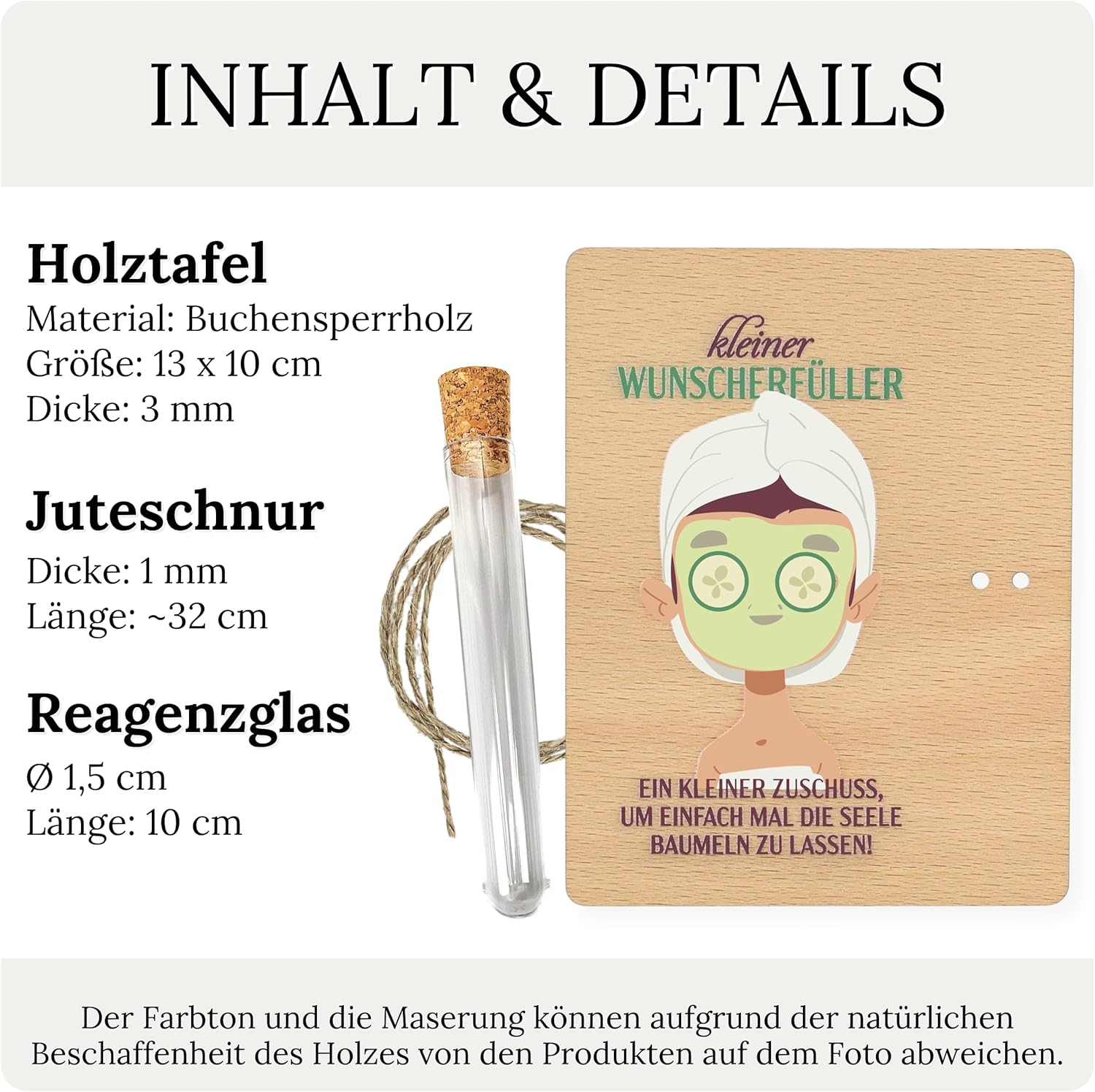 ZUKLA Packaging for Money Gifts Spa - 13 x 10 cm - with Test Tube - Wellness Voucher Packaging - Wellness Gift for Men and Women – Bild 3