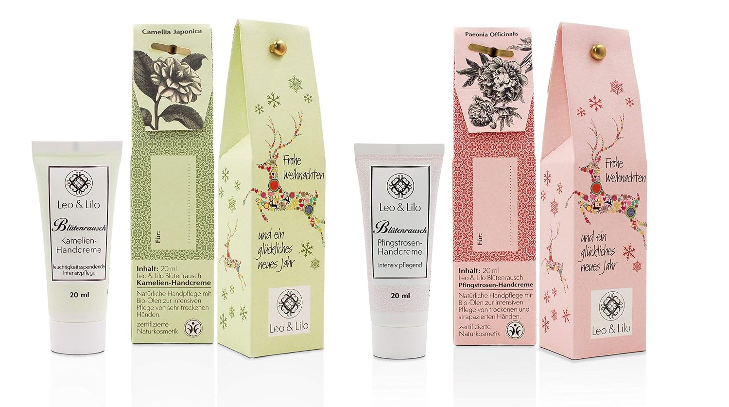 Leo and Lilo Small Christmas greeting, gift set with 6 hand creams, natural cosmetics, made in Germany – Bild 3