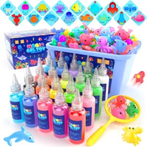 Hot Bee Aqua Gelz Set, DIY Creative Toy from 4 5 6 7 Years Girls, 3D Aqua Fairy Creature Children’s Magic Water Elf Toy Kit, Squishy Make Your Own Set, Magic Water Gel Gift for Girls 4+