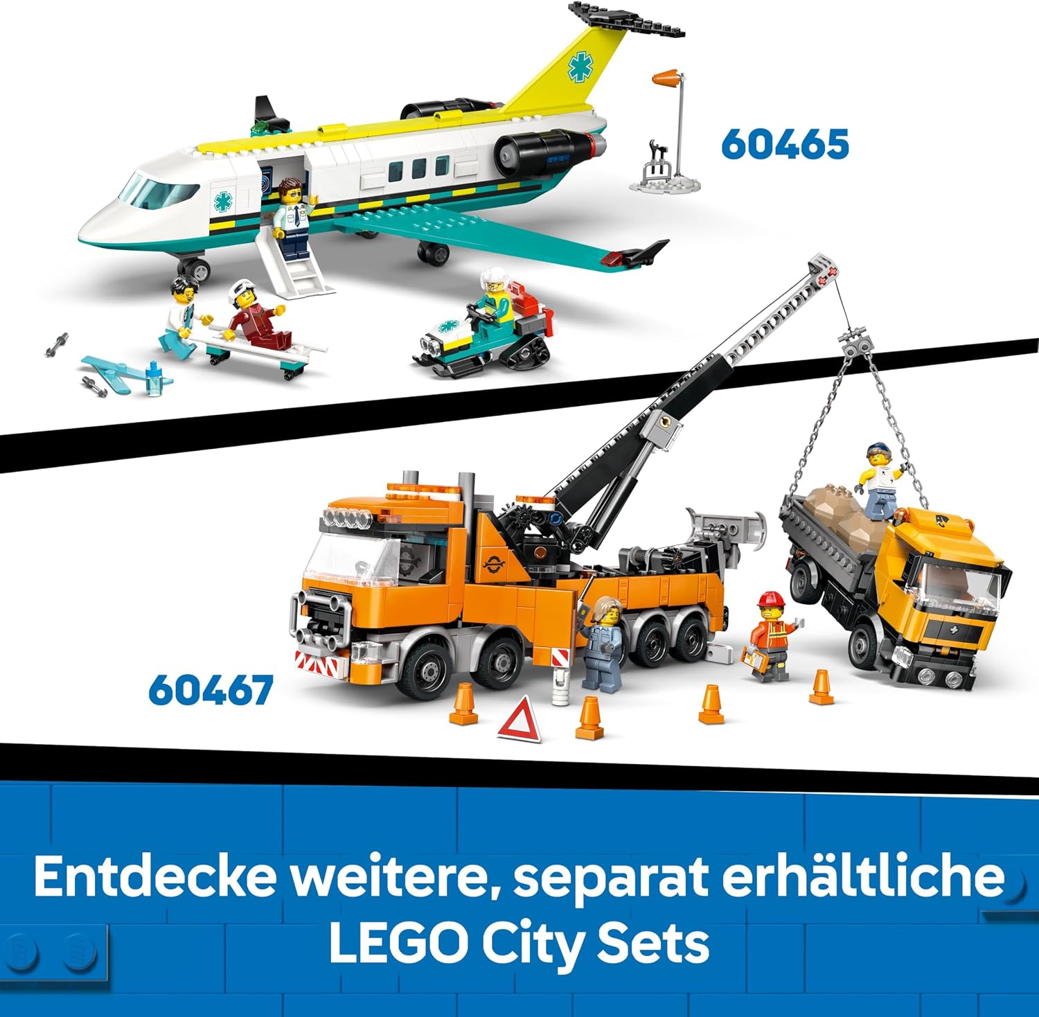 LEGO City Yellow Bulldozer Set - Toy Construction Site, Construction and Play Set - Realistic Construction Machine with Driver and 2 Construction Workers - Gift Idea for Children from 8 Years - 60466 – Bild 7