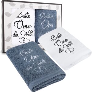 Rebundex Grandma and Grandpa Gift Towel 35 x 75 cm Birthday Easter Gift