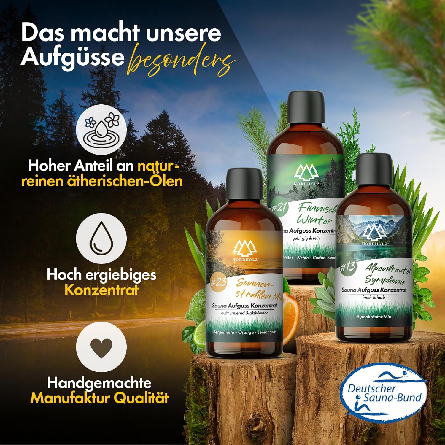 Nordholz Sauna Infusion 100 ml, 60 Varieties, Premium Infusion Concentrate – Bild 3