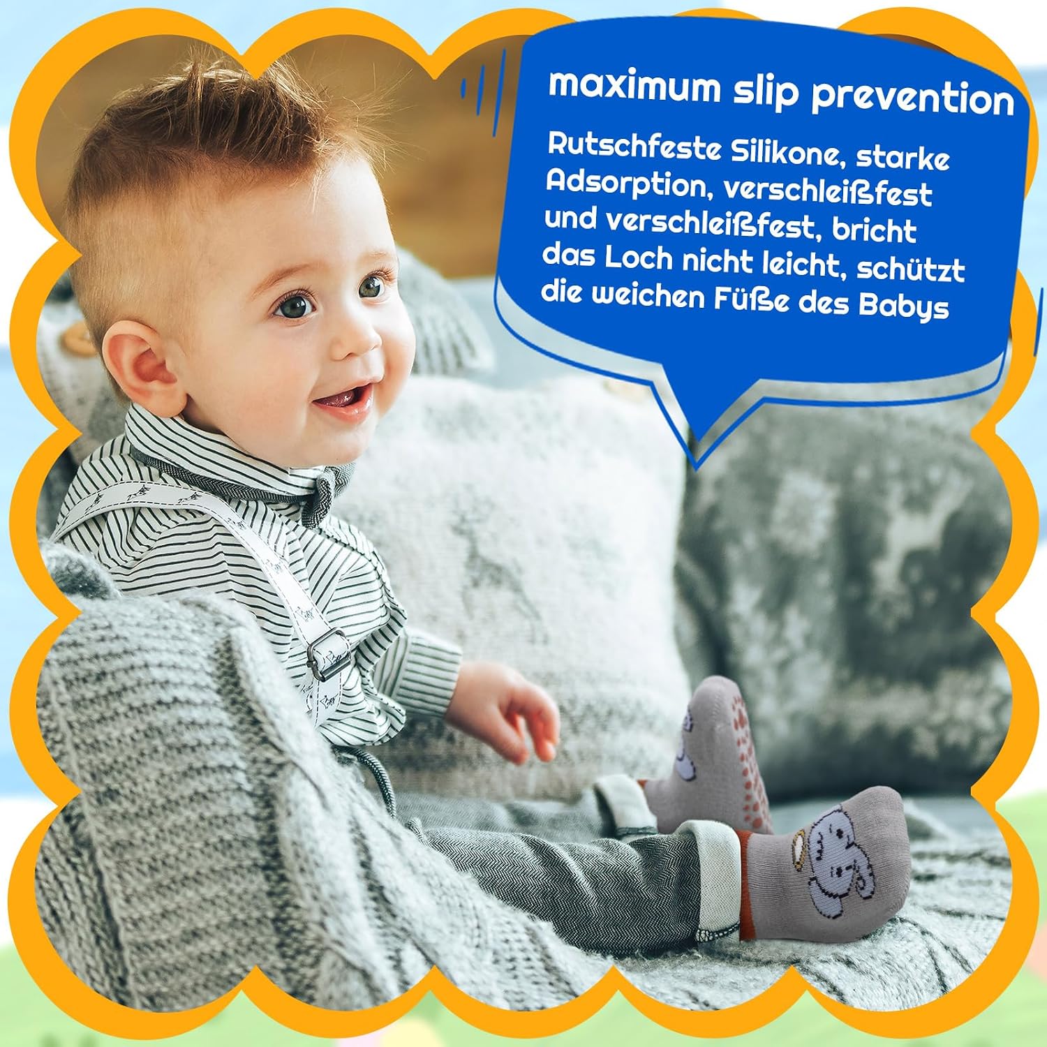 5 Pairs Baby Non-Slip Socks Non-Slip Baby Socks – Bild 6
