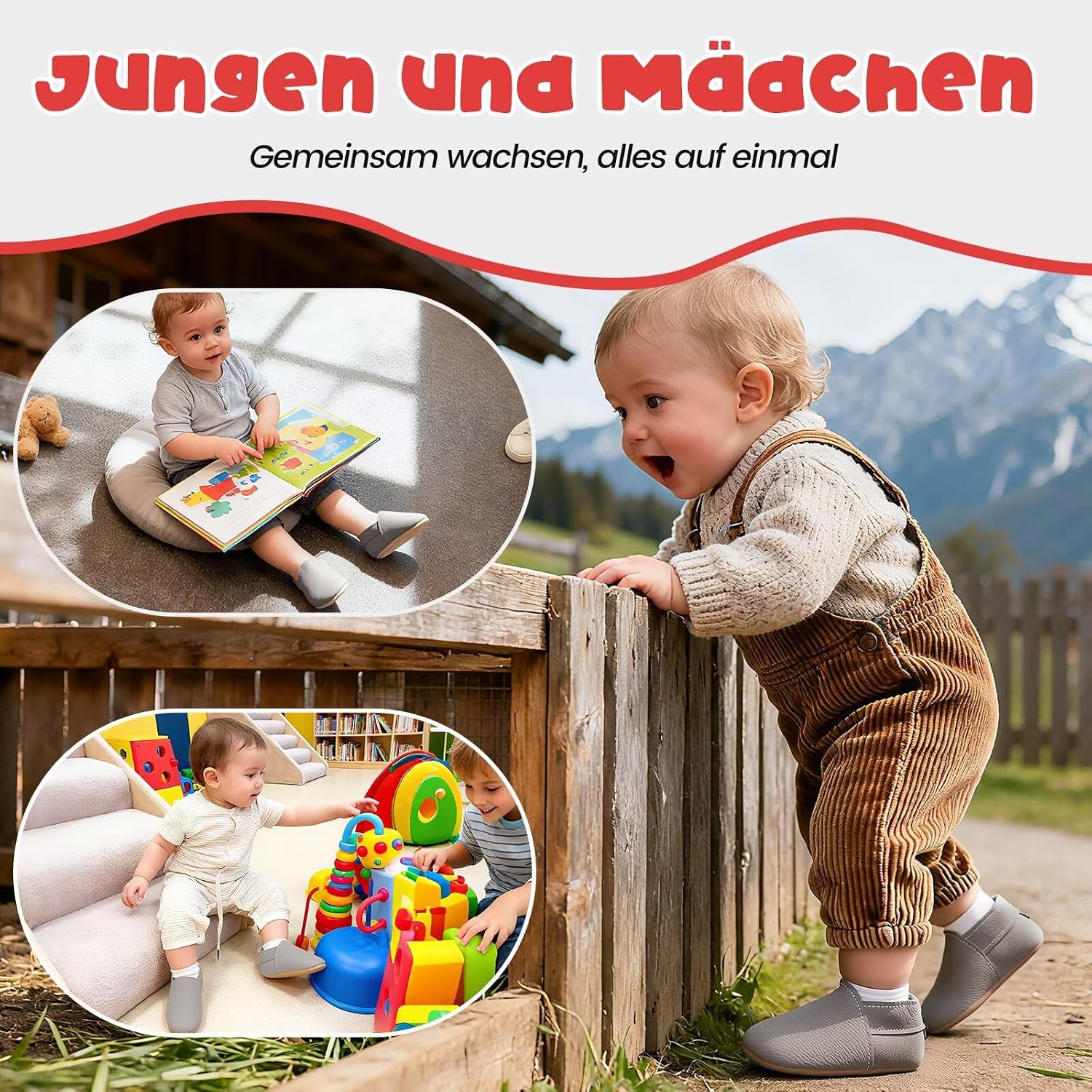 HMIYA Soft Leather Crawling Shoes, Baby Shoes with Suede Soles, for Boys and Girls aged 0–6 Months, 6–12 Months, 12–18 Months and 18–24 Months – Bild 4
