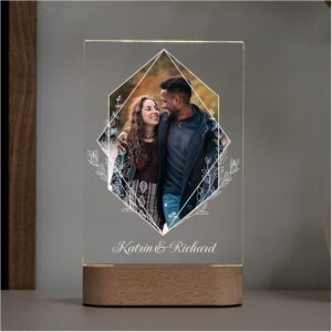 Geschenkfreude Acrylic Glass Photo with Personalised Name LED - Pairs