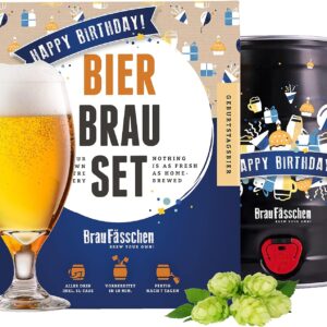Braufaesschen Beer Brewing Set for Brewing Yourself, Birthday Beer in 5L Barrel, Delicious Beer Brewed in 7 Days, Perfect Men's Gift